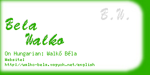 bela walko business card