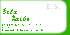 bela walko business card